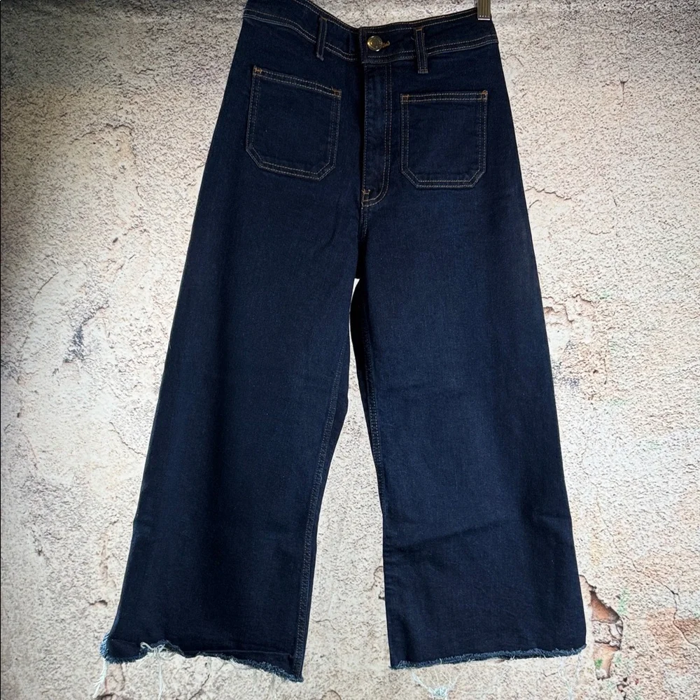 Zara Navy Straight-Leg Jeans size 4 MN132 - Picture 1 of 4